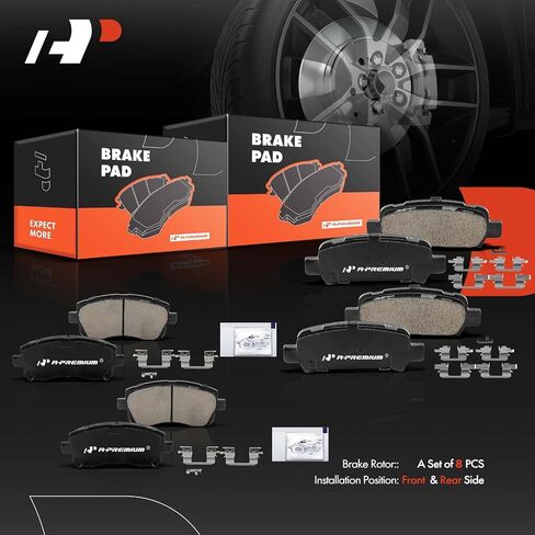 A-Premium Front and Rear Ceramic Disc Brake Pads Set Compatible with Subaru Outback 2000-2002, Forester 1998-2002, Impreza 1999-2003, Legacy 2000-2002 8-PC Set in Saudi Arabia