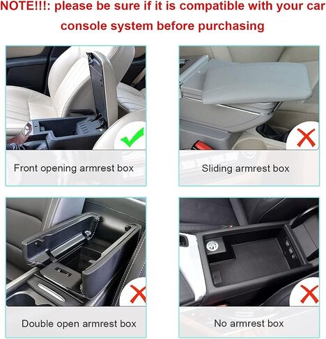 x xotic tech Center Console Pad 12.6"x7.4" PU Leather Car Armrest Seat Box Cover Mat Universal Waterproof Accessories Most Cars, SUV, Truck (Black) in Kuwait