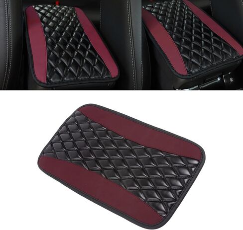 X Xotic Center Center Console Pad 12.6 "x7.4" PU Leather Car Carrest Cover Cover Cover Mat Universal Waterproof Expensory معظم السيارات ، سيارات الدفع الرباعي ، شاحنة (أسود) in Kuwait