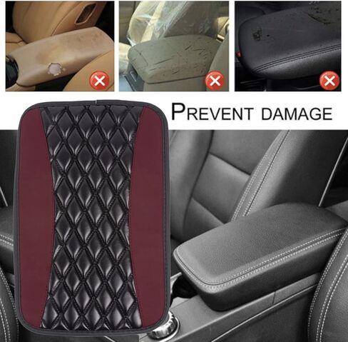 X Xotic Center Center Console Pad 12.6 "x7.4" PU Leather Car Carrest Cover Cover Cover Mat Universal Waterproof Expensory معظم السيارات ، سيارات الدفع الرباعي ، شاحنة (أسود) in Kuwait