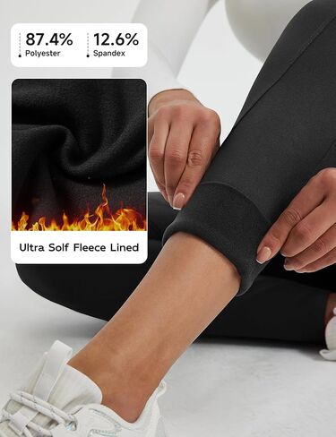 baleaf Women's Fleece Lined Leggings Thermal Winter Warm Pants High Waisted Cold Weather Tights with Cross Pockets in Saudi Arabia