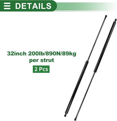 Motoforti Universal Lift Supports Struts Gas Struts 32inch/810mm 80Ib/355N/35.5kg Carbon Steel Silver Tone 2pcs in Saudi Arabia