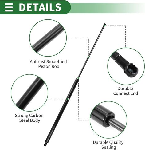 Motoforti Universal Lift Supports Struts Gas Struts 32inch/810mm 80Ib/355N/35.5kg Carbon Steel Silver Tone 2pcs in Saudi Arabia