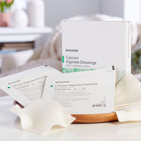 McKesson Calcium Alginate خلع الملابس ، منصات خلع الجرح ، ورقة غير موصية غير لاصقة ، 4 في × 4 3/4 بوصة ، 10 عدد in Saudi Arabia