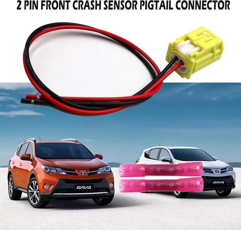 2-Pin Front Crash Sensor Pigtail Wire Connector Compatible with Toyota RAV4 2009-2024 12490 Wiring Harness in Saudi Arabia