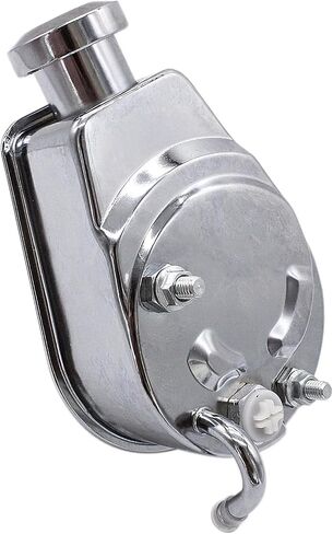Chrome Power Steering Pump with pulley and Bracket Kit Compatible with Small Block Chevy Long Water Pump SBC 265 283 305 327 350 383 400 Engines Replace Keyway style 5/8" in Saudi Arabia