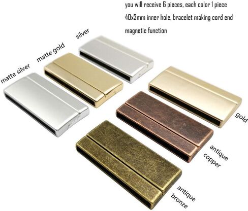 8 Pieces Color Mixed Magnetic Clasps and Closure for Jewelry Making 40x3mm Inner Hole in Saudi Arabia