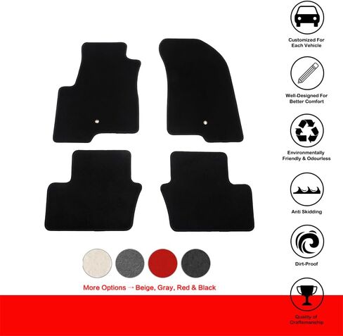 IKON MOTORSPRTS, Custom Fit Floor Mats Compatible with 2007-2016 Jeep Compass/Patriot, Custom Nylon Black Carpets Liner Protector 1st 2nd Row Front Rear Protection 4PC, 2008 2009 2010 2011 2012 2013 in Saudi Arabia