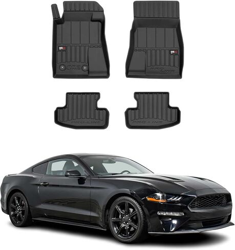 حصيرة أو OMAC Premium Floor for Ford Mustang 2004-2014 Car Car All Weather 3D Fit Fit Rubber Mat Prescrable TPE Liners Laser Non-Slip (Black) in Saudi Arabia