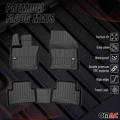 حصيرة أو OMAC Premium Floor for Ford Mustang 2004-2014 Car Car All Weather 3D Fit Fit Rubber Mat Prescrable TPE Liners Laser Non-Slip (Black) in Saudi Arabia
