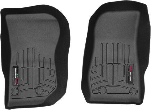 Weathertech مخصص Floirliners لجيب Wrangler 2-Door ، Wrangler JK Unlimited 4 أبواب ، Wrangler Unlimited 4-Door ، Wrangler JK 2-Door-1st Row (445731) ، Black in Saudi Arabia