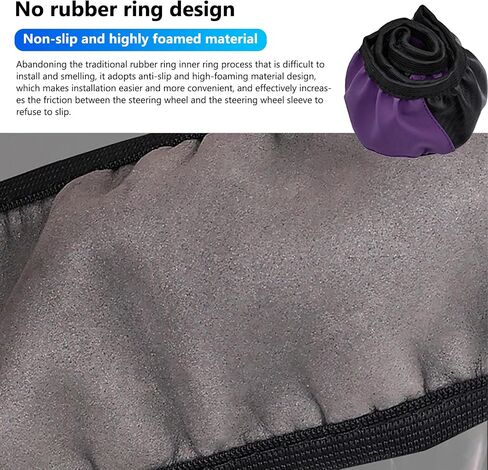 Car Carbon Fiber Leather Embossed Steering Wheel Cover 15 Inch Universal Car Steering Handle Cover Anti Slip Breathable (Purple) in Kuwait