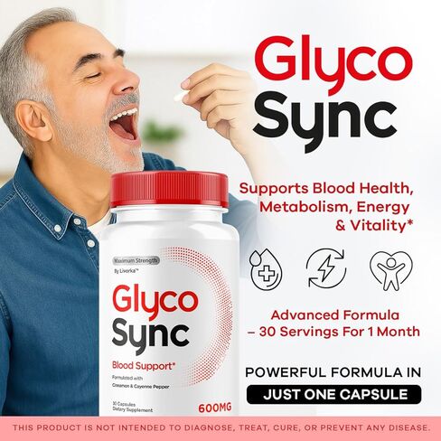 كبسولات Sync Glyco - حبوب ملحق Glyco Sync الرسمية ، جميعها دعم توازن Glycosync الطبيعي للصحة والعافية ، مراجعة صيغة Synk Synk ، 30 كبسولة لمدة شهر واحد in Kuwait