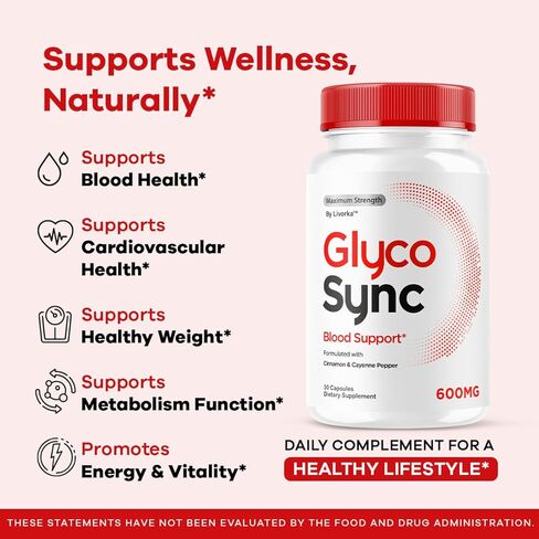 كبسولات Sync Glyco - حبوب ملحق Glyco Sync الرسمية ، جميعها دعم توازن Glycosync الطبيعي للصحة والعافية ، مراجعة صيغة Synk Synk ، 30 كبسولة لمدة شهر واحد in Kuwait