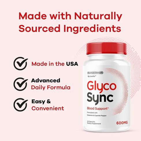 كبسولات Sync Glyco - حبوب ملحق Glyco Sync الرسمية ، جميعها دعم توازن Glycosync الطبيعي للصحة والعافية ، مراجعة صيغة Synk Synk ، 30 كبسولة لمدة شهر واحد in Kuwait