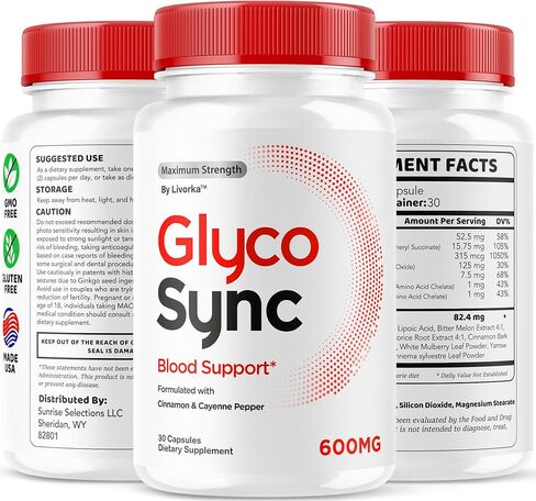 كبسولات Sync Glyco - حبوب ملحق Glyco Sync الرسمية ، جميعها دعم توازن Glycosync الطبيعي للصحة والعافية ، مراجعة صيغة Synk Synk ، 30 كبسولة لمدة شهر واحد in Kuwait