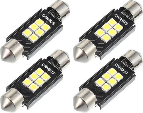 LED خريطة ضوء القبة مصباح ساطع 31 مم 3030 6SMD LED LED LED LED البلاستيك LED أبيض (مجموعة من 4) in Saudi Arabia