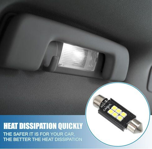 LED خريطة ضوء القبة مصباح ساطع 31 مم 3030 6SMD LED LED LED LED البلاستيك LED أبيض (مجموعة من 4) in Saudi Arabia