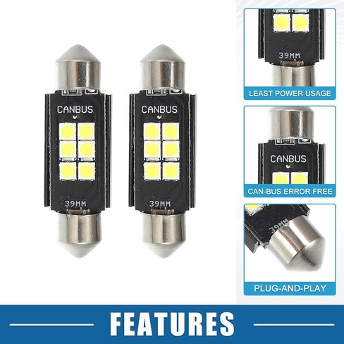 LED خريطة ضوء القبة مصباح ساطع 31 مم 3030 6SMD LED LED LED LED البلاستيك LED أبيض (مجموعة من 4) in Saudi Arabia