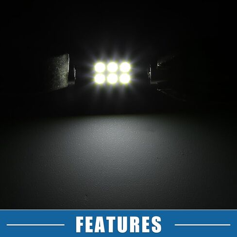 LED خريطة ضوء القبة مصباح ساطع 31 مم 3030 6SMD LED LED LED LED البلاستيك LED أبيض (مجموعة من 4) in Saudi Arabia