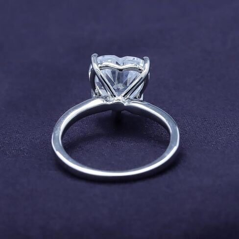 منطقة جوهرة الولايات المتحدة الأمريكية على شكل قلب أبيض مكعب من الزركونيا الخاتم solitaire في الذهب 14K على الفضة الاسترليني (5 قيراط) in Kuwait