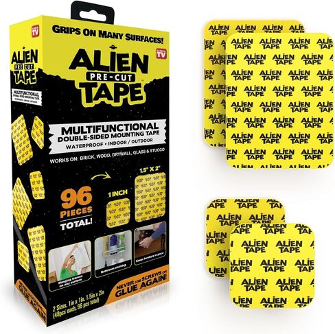 Alientape قبل قطع 32 قطعة شريط مزدوج الجوانب متعدد الأغراض لاصق قابل للإزالة شفاف قبضة تثبيت شرائط قابلة للغسل قوية لزجة الثقيلة للسجاد إطار الصورة ديكور ملصق كما رأينا على شاشة التلفزيون in Kuwait