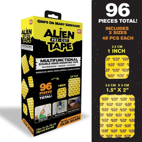 Alientape قبل قطع 32 قطعة شريط مزدوج الجوانب متعدد الأغراض لاصق قابل للإزالة شفاف قبضة تثبيت شرائط قابلة للغسل قوية لزجة الثقيلة للسجاد إطار الصورة ديكور ملصق كما رأينا على شاشة التلفزيون in Kuwait