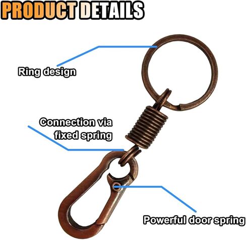 سلسلة مفاتيح مفاتيح المعادن الرجعية Carabiner Clip - Clip -Highted chain -chain -hook car fob chain chain cline clist in Saudi Arabia