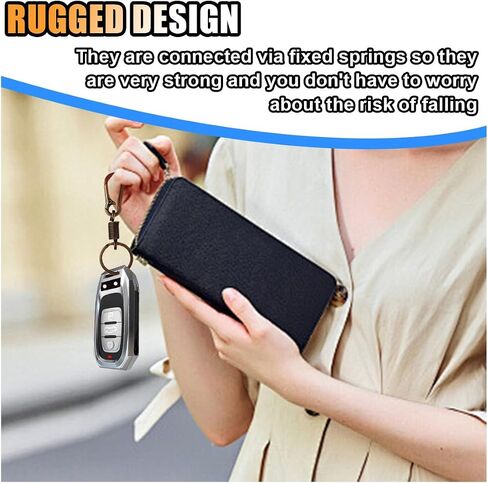سلسلة مفاتيح مفاتيح المعادن الرجعية Carabiner Clip - Clip -Highted chain -chain -hook car fob chain chain cline clist in Saudi Arabia