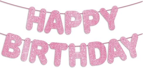 لافتة عيد ميلاد سعيدة قبل الشوط الساخن بريق وردي ، زخارف حفلة عيد ميلاد وديكور خلفية عيد ميلاد سعيد/علامة in Kuwait