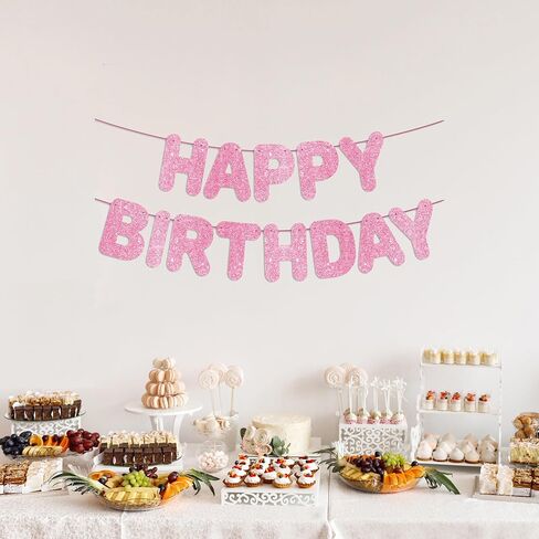 لافتة عيد ميلاد سعيدة قبل الشوط الساخن بريق وردي ، زخارف حفلة عيد ميلاد وديكور خلفية عيد ميلاد سعيد/علامة in Kuwait