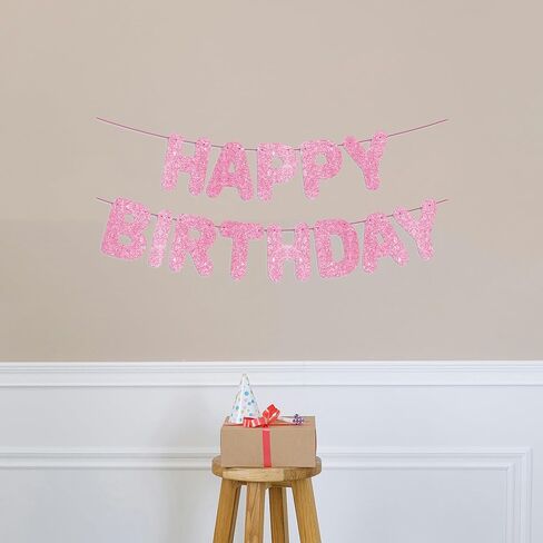 لافتة عيد ميلاد سعيدة قبل الشوط الساخن بريق وردي ، زخارف حفلة عيد ميلاد وديكور خلفية عيد ميلاد سعيد/علامة in Kuwait