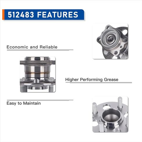 PAROD - 512483 Rear Wheel Hub and Bearing Assembly Fit for Hyundai Accent/Kia Rio 2012-2017 w/Encoder ABS in Saudi Arabia