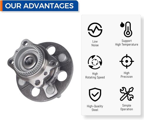 PAROD - 512483 Rear Wheel Hub and Bearing Assembly Fit for Hyundai Accent/Kia Rio 2012-2017 w/Encoder ABS in Saudi Arabia