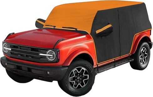 JOJOCY Car Cover for Ford Bronco 2021-2024, 420D Car Window & Door Cover Protect from Rain, Snow and Sun Orange Roof More Recognisable Driver Door Zipper (4 Door) in Saudi Arabia