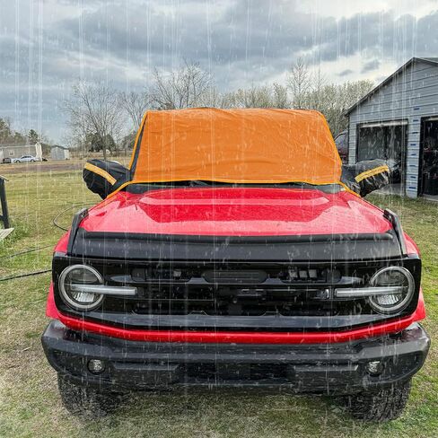 JOJOCY Car Cover for Ford Bronco 2021-2024, 420D Car Window & Door Cover Protect from Rain, Snow and Sun Orange Roof More Recognisable Driver Door Zipper (4 Door) in Saudi Arabia