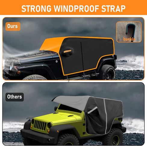 JOJOCY Car Cover for Ford Bronco 2021-2024, 420D Car Window & Door Cover Protect from Rain, Snow and Sun Orange Roof More Recognisable Driver Door Zipper (4 Door) in Saudi Arabia