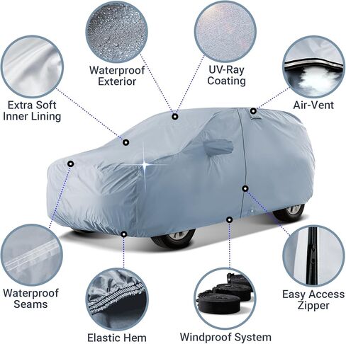 iCarCover Custom SUV Car Cover for 2008-2023 Nissan Rogue | Waterproof All-Weather & UV Protection | Ultimate Protection for Indoor/Outdoor Use in Saudi Arabia
