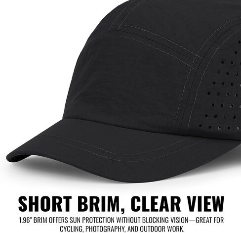 Clape Short Brim Baseball Cap للرجال ، قبعة شبكية سريعة 5 لوحة ، قبعة خفيفة الوزن منخفضة في الهواء الطلق للرؤوس الصغيرة in Saudi Arabia
