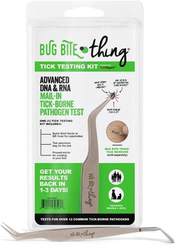 BUG BITE THING Tick Remover Tool for People & Pets, Patented Two Sided Stainless Steel Design with Fine Tipped Tweezers, Formerly Known as TickEase in Saudi Arabia