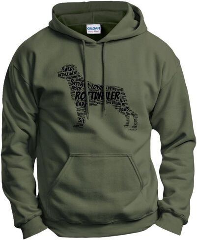 ThisWear Rottweiler Word Art Dog Puppy Owner Gift Hoodie Sweatshirt in Saudi Arabia