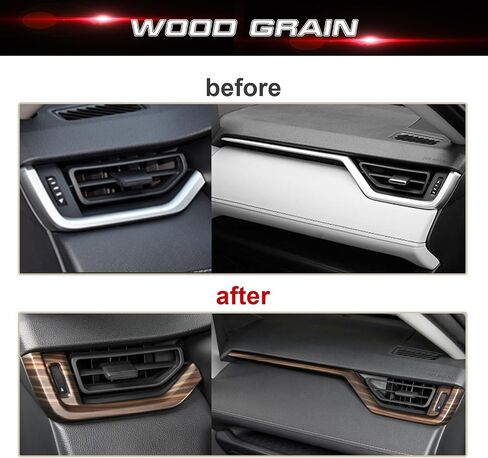 x xotic tech Interior Center Console Dashboard Side AC Air Vent Outlet Frame Strip Cover Trim, Sporty Red, Compatible with Toyota RAV4 2019 2020 2021 2022 2023 2024 2025 in Saudi Arabia