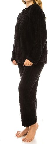 Womens Fleece Fluffy Comfortable Cozy Pajama Set Pullover Lounge Home Warm Wear for Winter in Saudi Arabia