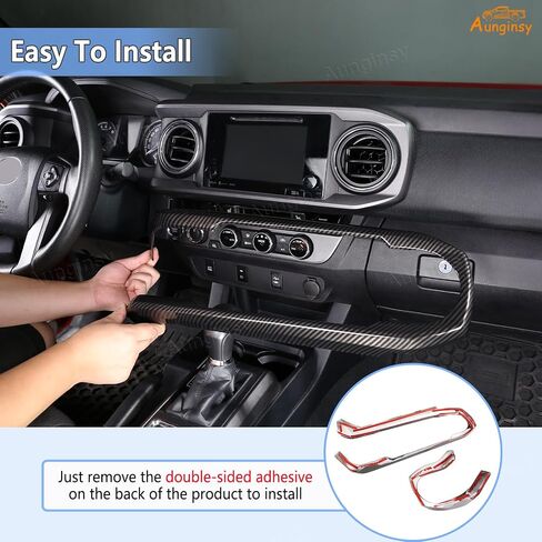 Aunginsy Center Censole Dashboard لوحة تقليم تغطية متوافقة مع Toyota Tacoma 2016-2023 Pickup Central Control Dash Board Decorative Frame Strip Sticker ABS ABS Excedlays Interial in Kuwait