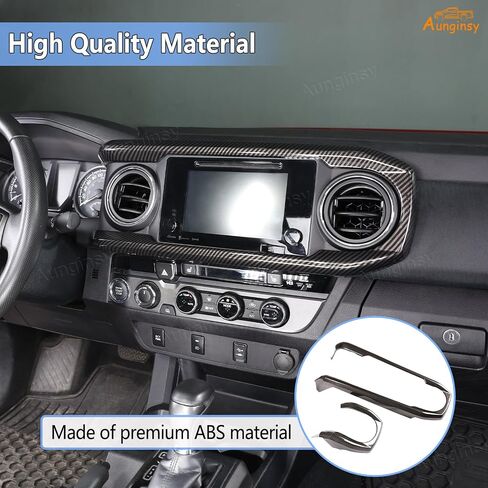 Aunginsy Center Censole Dashboard لوحة تقليم تغطية متوافقة مع Toyota Tacoma 2016-2023 Pickup Central Control Dash Board Decorative Frame Strip Sticker ABS ABS Excedlays Interial in Kuwait