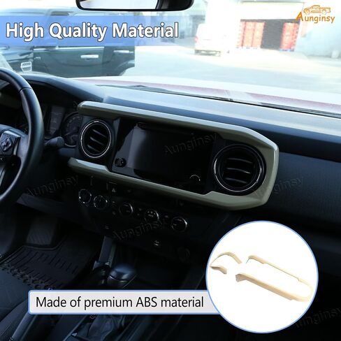 Aunginsy Center Censole Dashboard لوحة تقليم تغطية متوافقة مع Toyota Tacoma 2016-2023 Pickup Central Control Dash Board Decorative Frame Strip Sticker ABS ABS Excedlays Interial in Kuwait
