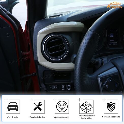 Aunginsy Center Censole Dashboard لوحة تقليم تغطية متوافقة مع Toyota Tacoma 2016-2023 Pickup Central Control Dash Board Decorative Frame Strip Sticker ABS ABS Excedlays Interial in Kuwait