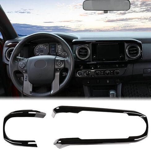 Aunginsy Center Censole Dashboard لوحة تقليم تغطية متوافقة مع Toyota Tacoma 2016-2023 Pickup Central Control Dash Board Decorative Frame Strip Sticker ABS ABS Excedlays Interial in Kuwait