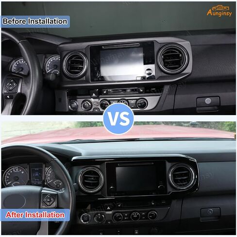 Aunginsy Center Censole Dashboard لوحة تقليم تغطية متوافقة مع Toyota Tacoma 2016-2023 Pickup Central Control Dash Board Decorative Frame Strip Sticker ABS ABS Excedlays Interial in Kuwait