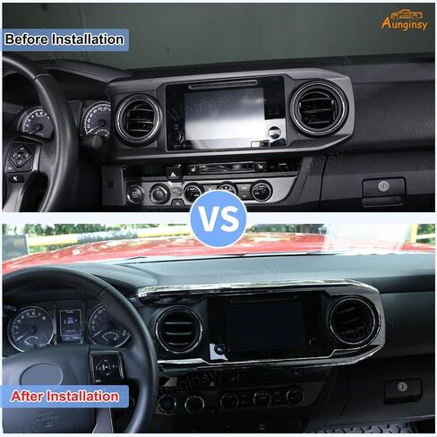 Aunginsy Center Censole Dashboard لوحة تقليم تغطية متوافقة مع Toyota Tacoma 2016-2023 Pickup Central Control Dash Board Decorative Frame Strip Sticker ABS ABS Excedlays Interial in Saudi Arabia